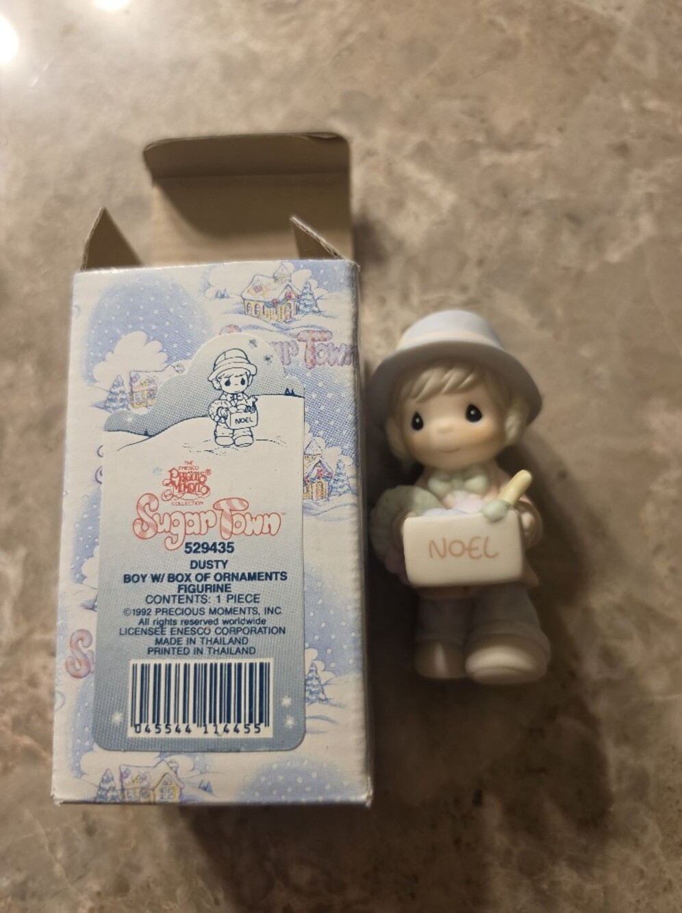 Precious Moments Noel Boy Figurine in Cream and Pastel Blue